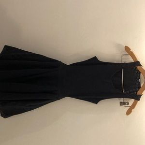 Black open lower back dress